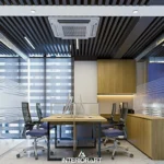 Modern office interior design in Bangladesh with stylish décor, ergonomic furniture, and a functional workspace layout