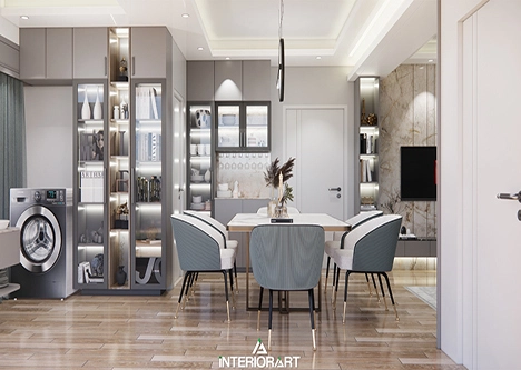 Modern home interior design with stylish decor and functional living space layout