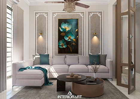 Modern apartment interior design with smart space-saving layout and contemporary décor